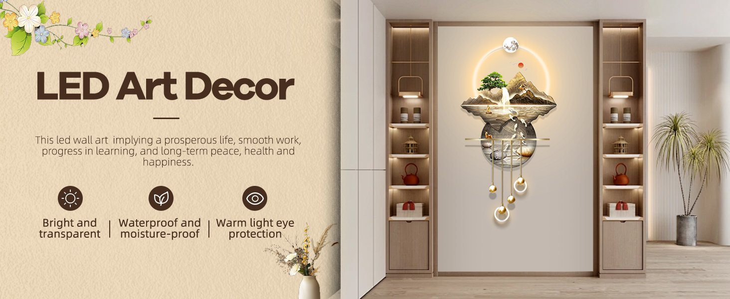3D Wall Art Decor with LED Light